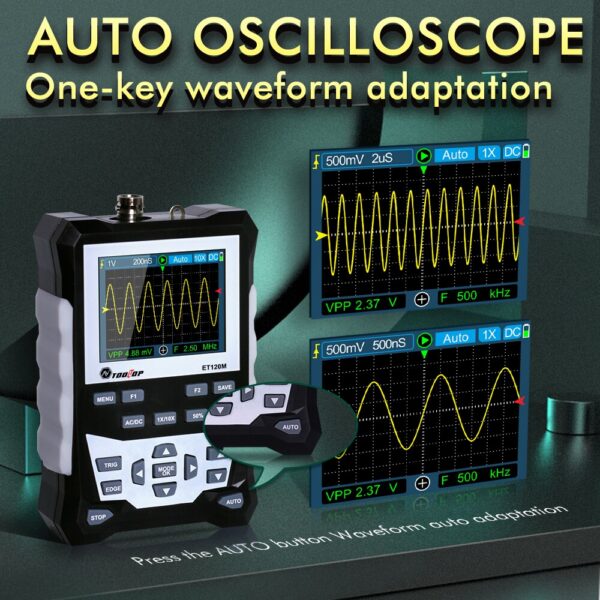 99b862455053639c TOOLTOP ET120M 120MHz Handheld Digital 1Mhz Square Wave Signal Output Auto Oscilloscope for Electrical Car Repair