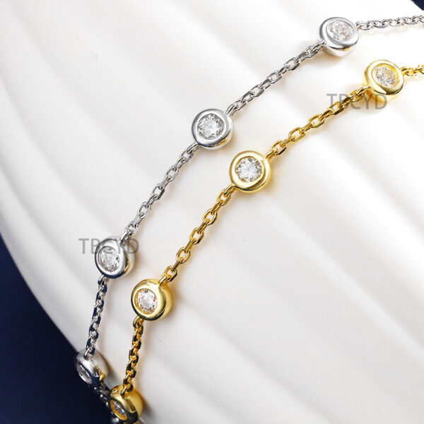 TBCYD 3/4/5mm D Color Moissanite Choker Necklace For Women S Sier Round Cut Diamond Bubble Neck Chain Party Jewelry Gifts