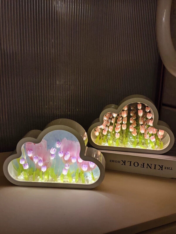 99c8513eaf0543d0 1pc Handmade DIY Creative Gift Tulip Flower Sea Night Light, Atmosphere Lamp, When The Light Is Turned Off, It Functions As A Mi