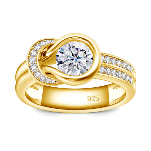 With Certificate Bow Knot Moissanite Ring For Women Wedding Band 7mm 1.2ct Engagement Jewelry Brand Bride Gift Trending