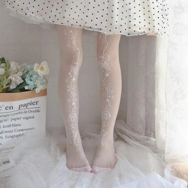 99cd0e7bcbd820b0 Party Supplies Deep Sea Story Lolita Socks Sexy Women Spring Summer Silk Stockings Japanese Style Printing Pantyhose
