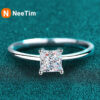99d277b7ab226e8e NeeTim 0.6 Carat Princess Moissanite Engagement Ring Women Proposal Bridal Rings Sterg Sier Wedding Band with Certificate