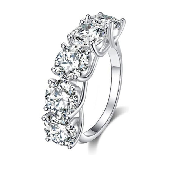 99d88f8d636c8a14 Sterling Sier 2.5-5 Carat Moissanite Diamond 5 Pcs Half Row Ring Trend Fashion Men Ladies Birthday Gift Wedding
