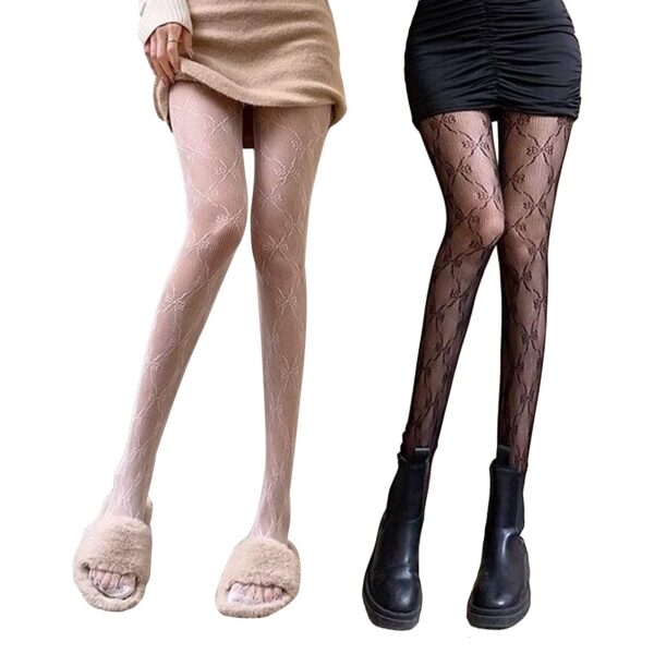 SERAPHY Women's Patterned Tights Fishnet Floral Sexy Pantyhose Stockings Leggings for Party Club, 2 Pairs