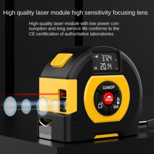 40/60M Tape Measure Distance Meter Stainless Digital Retractable Roll Cord Rangefinder Woodworking Laser Measuring Tool