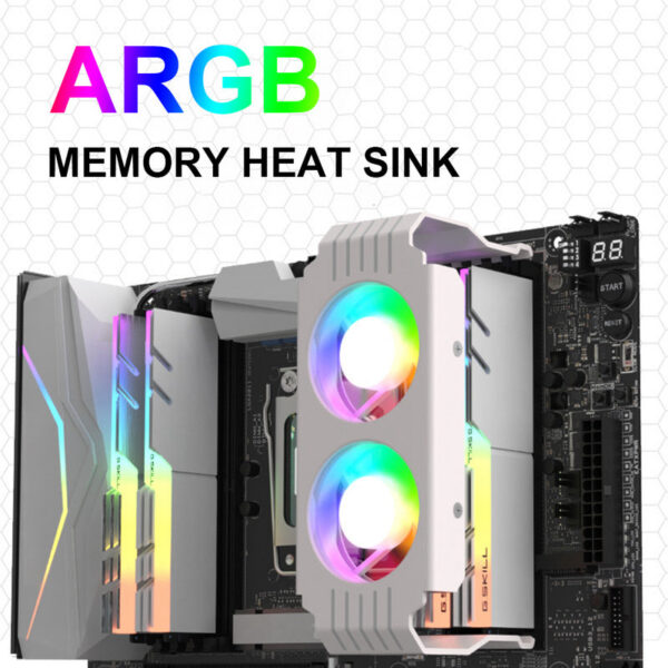 Computer RAM Memory Module Cooler PC Dual 120mm Fan ARGB Sync PWM Fans Aluminium RGB Coog Radiator for DDR4 DDR5