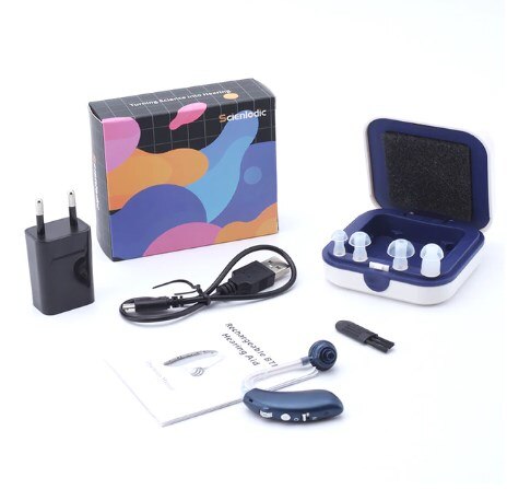 1Set Mini Digital Elderly Portable Sound Amplifier Rechargeable BTE Adjustable Hearing Aid for Seniors