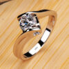 With Credentials 100% Original Sterling Rings Women's 1 Carat Imitation Diamond Ring Sier Jewelry Wedding Band