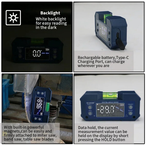 9a363ae23b2767f4 SHAHE Digital Incometer Dual-axis Protractor Rechargable Bevel Box Electronic Level Angle Finder Gauge