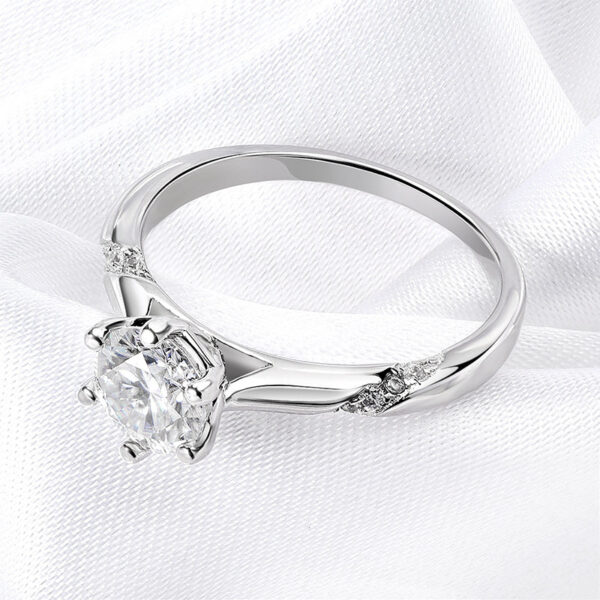 Smyoue D Color 1-3 Carat Solitaire Moissanite Engagement for Women Sparkling Lab Grown Diamond Band Ring Sier Jewelry