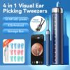 9a4f817d392051b6 Camera Wax Removal Otoscop with Light 3.2mm Silicone Spoon Ear Cleaner Visible Tweezer Cleaning