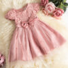 Baby for Wedding Party 1st Birthday Pink Princess Dress Kid Bridesmaids 1-5Y Cute Infant Girls Vestidos Elegant Gown