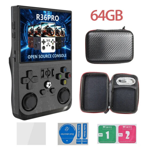 9a7494b4d3d4938f R36PRO Handheld Console ux System 3.5inch HD Screen 128GB Portable Video Game Player for Kids and Adult