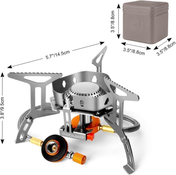 9a83a501aacd7dd4 Odoland 3500W Windproof Camping Gas Stove Portable Collapsible Outdoor Camping Stove with Piezo Ignition Backpacking Stove for Outdoor Cooking Hiking Picnic and Camping Grey