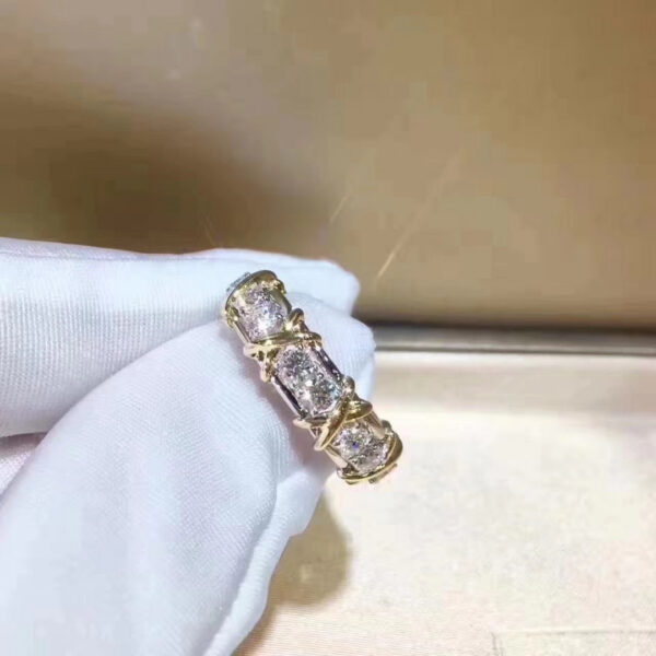 Cross 10K Gold 4mm Lab Diamond Ring sterling sier Engagement Wedding band Rings for Women men Party Dropshipping Jewelry