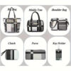 9a8c63c993a9ad2c 6-Pcs Womens Handbags Tote Bags Shoulder Bag Leather Purses Satchel Bag Top-Handle Handbag Crossbody Bag Wallet Clutch