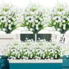 9a8f31fdca52705f 24 Bundles Artificial Flowers for Outdoor,No Fade Fake Plastic Flowers Faux Plants for Decoration Hanging Planters Indoor Outside Garden Porch Window Box Home Wedding Farmhouse