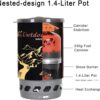 APG 1.4-Liter Camping Stove Cooking System Propane Butane Burner Outdoor Hiking Backpacking Camp Gas Stove Fast Boil Fuel Efficient Flash Cooking