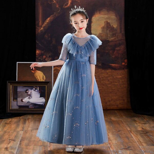 Kids for Girls Costumes Wedding Birthday New Year Party Evening Elegant Princess Summer Children’s Dress 4-12 Yrs K103