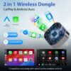 9aac0919aaa25421 2026 Pionray 2 in 1 Wireless CarPlay Adapter&Android Auto Wireless Adapter, 5Ghz WiFi Type-C/USB Plug Play CarPlay Wireless