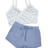 9aad11d7c464ffa5 SweatyRocks Women's Summer Strawberry Print Cami Top and Shorts Sleepwear Pamas Set