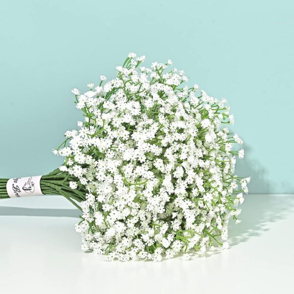 Yastouay Babys Breath Artificial Flowers, 12Pcs Fake White Babys Breath Flowers Artificial Bulk, Real Touch Faux Babies Breath Gypsophila Bouquet for Wedding Floral Arrangement Party Decor