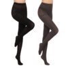HA WA 2 Pairs Semi Opaque Tights, Winter Control Top 40D Microfiber Leggings for women