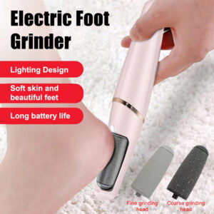 Electric Foot File Grinder Set Dead Skin Dry Callus Remover Rechargeable Feet Pedicure Tool with 2 Removable Roller Heads