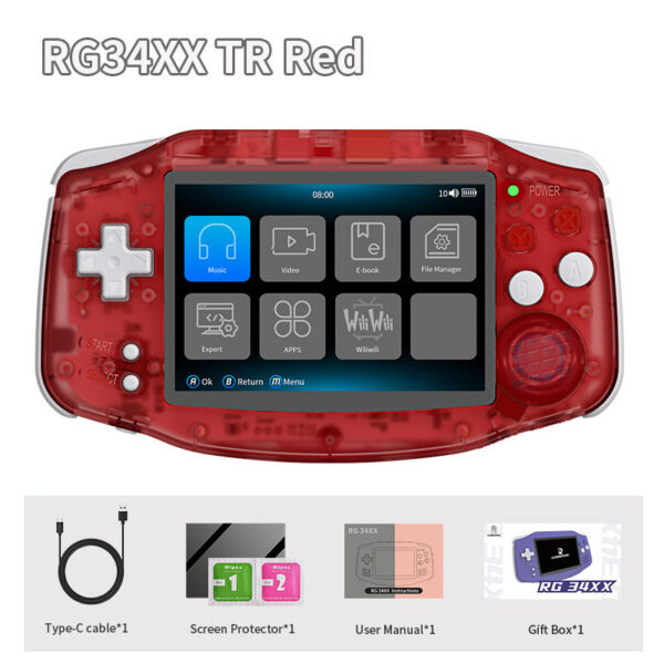 ANBERNIC RG 34XX Handheld Game Console 3.4” IPS 720*480 Screen ux 64-bit 3500mAH Bluetooth RG34XX Retro Video Gaming Players
