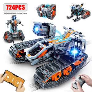 9af631ea34fede15 724pcs 4 in 1 City Technical Programming RC Robot Building Kit Stem Racing Car 6-16 Year Old Kids Bricks Toys for Boys Gifts