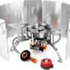 9b19d9f230858ccc 3-Core Burner Camping Stove with Fuel Canister Adapter, Folding Windshield and Storage Case, Portable Collapsible Camp Stove Set for Outdoor Backpacking Hiking Picnic