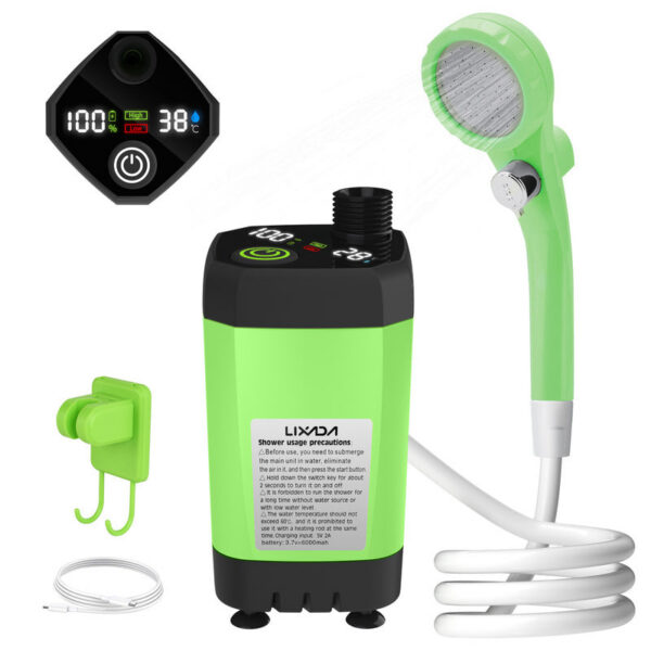 9b344e6c89ec6d21 Camping Pump RV Outdoor Camp w/Full Screen Intelligent Digital Display Adjustable 6000mAh Shower Kit