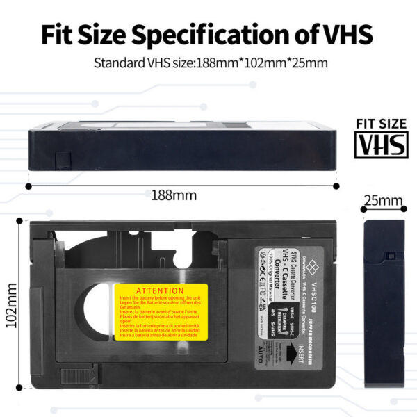 SVHS Camcorders JVC RCA Motorized VHS Not For MiniDV/Hi8 VHS-C Cassette Adapter