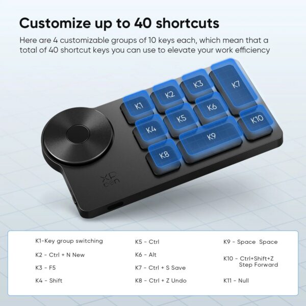 XPPen Wireless Shortcut Remote Express Key Bluetooth 5.0 Customizable shortcut keys for Graphic Tablet Pen Display Monitor