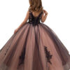 9b3f986e1c3c8865 MisShow Princess Satin Beaded Floor Length Red Flower Girl Black Appliques Girls Pageant Dress First Communion Dresses
