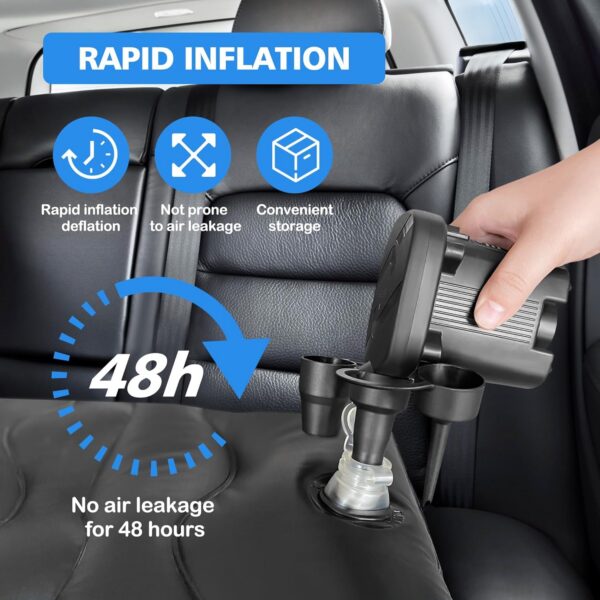 Black SUV Air Mattress - Inflatable, Portable, Foldable Car Bed for Back Seat Sleeping
