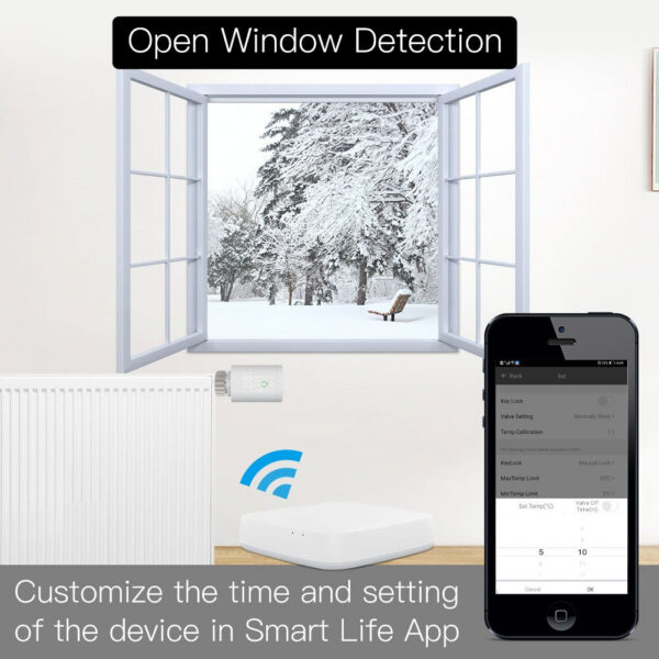 Tuya Zigbee Smart Vae Programmable Thermostatic Radiator Temperature Controller Alexa Google Home Voice Control