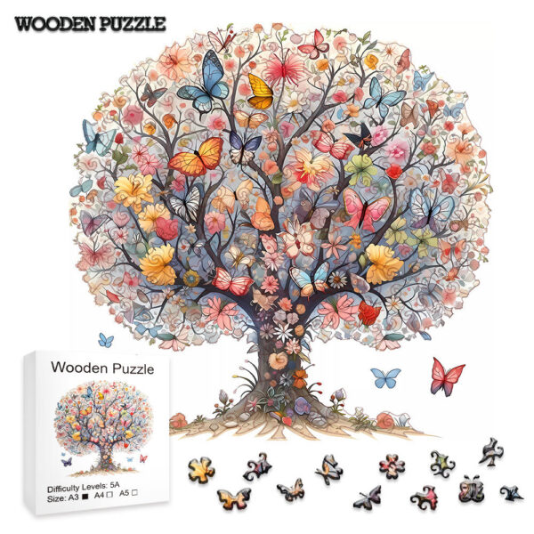 9b54e56a542b5104 Tree of Life Creative Wooden Puzzle Irregular fragmented wooden toys Handmade decorations - Christmas gifts, birthday gifts