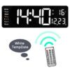9b56460826cbfee0 Large Digital Wall Remote Control Temp Date Week Display Power Off Memory Table Clock Wall-mounted Dual Alarms LED Clocks