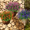 9b574951c6dc97b2 24 Bundles Outdoor Artificial Flowers UV Resistant Fake Boxwood Plants, Faux Greenery for Indoor Outside Hanging Plants Garden Porch Window Box Home Wedding Farmhouse Décor (Magenta)