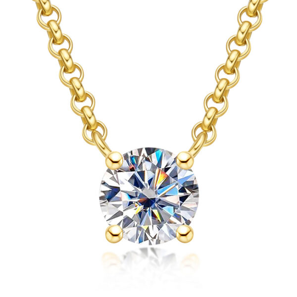 AnuJewel D Color 1ct 2ct 3ct Moissanite Diamond Gold Plated Pendant Necklace For Women Anniversary Gifts Wholesale
