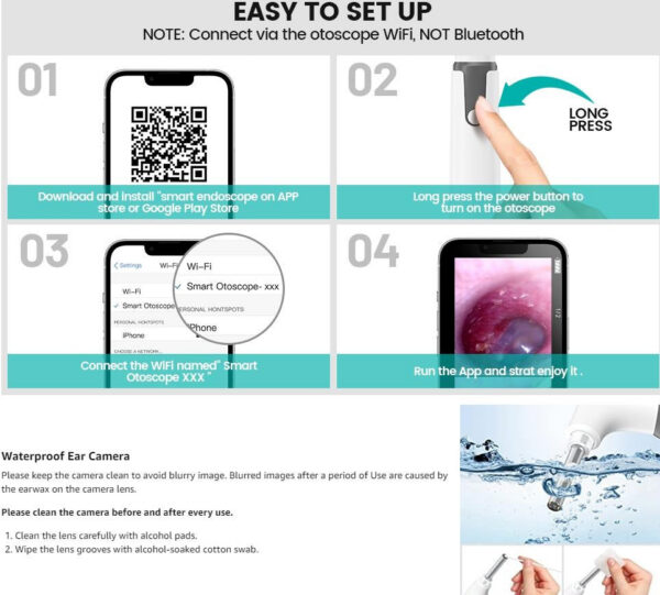 9b821d86933563db Visual Scoop Endoscope WiFi Wireless Otoscope Ear Wax Removal 3.9mm 720P Taking Picture Video Compatible with IOS Android