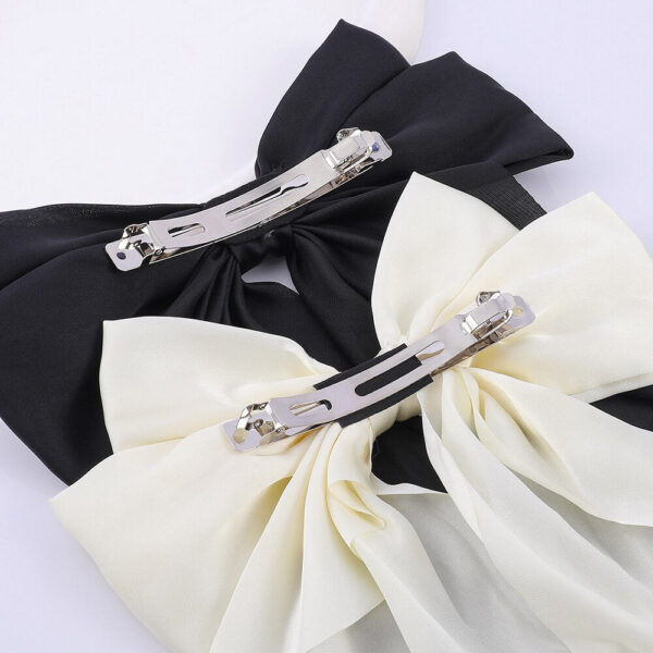 2Pcs/Set Elegant Bow Ribbon Women Fashion Solid Bowknot Satin Hairpin Barrettes Girls Ponytail Clip Hair Accessories