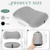 9b8cc9697e2372e2 2 Pack Inflatable Travel Camping Pillow with Removable Cover Backpacking Blow up Neck Air Pillow Compressible for Lumbar Support Travel Hiking(Black,Grey)