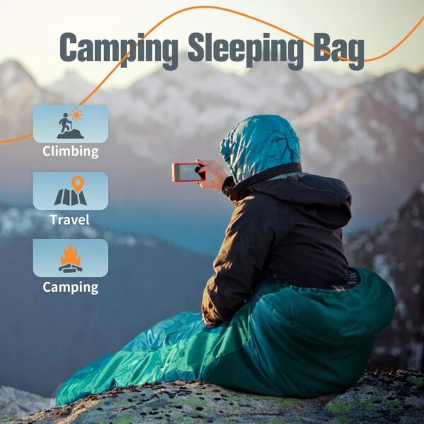9ba508da32a054f3 Forceatt Schlafsack Winter, -5°-20 Grad Schlafsack Outdoor für 3-4 Jahreszeiten, Leichtgewichtig und Wasserdicht Warm Schlafsack Camping für Erwachsene Geeignet für Rucksackreisen, Wandern und Reisen.