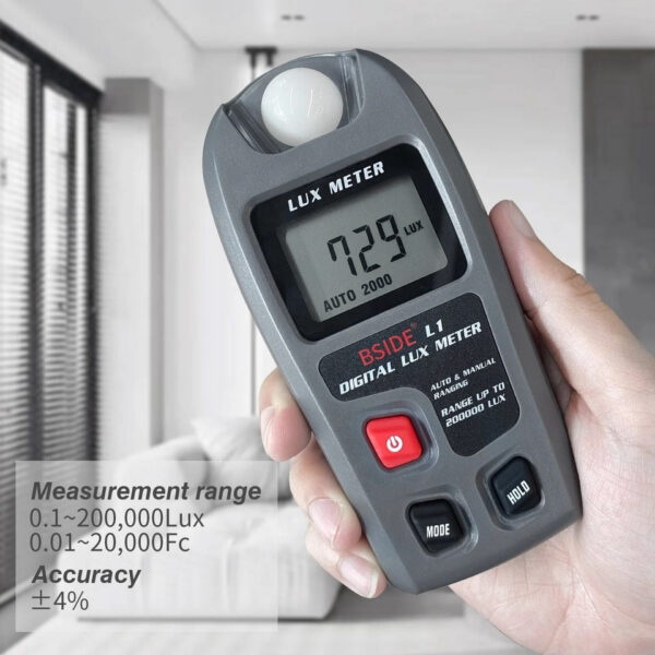 BSIDE Digital Illuminometer 0~200,000 LCD Pocket Light Meter /FC Measure Tester Sensor Photometer meter