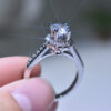 9ba71741272aef56 New Sterling Sier Ring Simulation Diamond CZ Ring, Suitable For Female Charm Jewelry Engagement Gifts