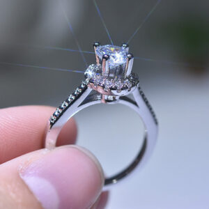 9ba71741272aef56 New Sterling Sier Ring Simulation Diamond CZ Ring, Suitable For Female Charm Jewelry Engagement Gifts