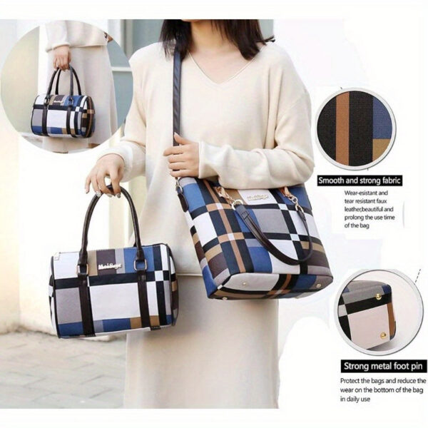9bb1423d20649157 6-Pcs Womens Handbags Tote Bags Shoulder Bag Leather Purses Satchel Bag Top-Handle Handbag Crossbody Bag Wallet Clutch