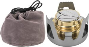 9bb4cd385c3a83ed Mini Spiritus Brenner, Tragbarer Spirituskocher Camping Kochender Campingkocher Ofen für Innenräume kampierendes Hauptpicknick(Grau)